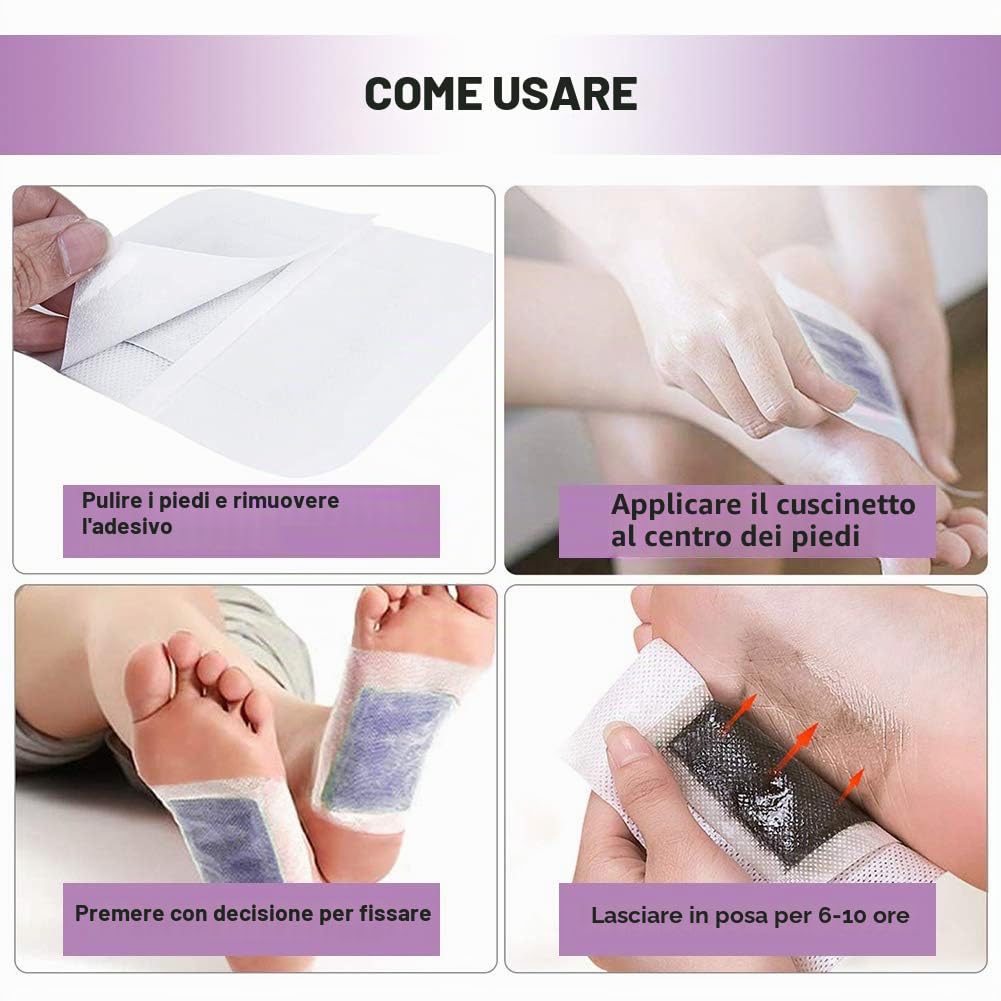 Cerotti Detox Patch per Piedi, Lavanda, Accellera Metabolismo, Migliorano la Circolazione, Migliorare la Qualità del Sonno, 20 pc