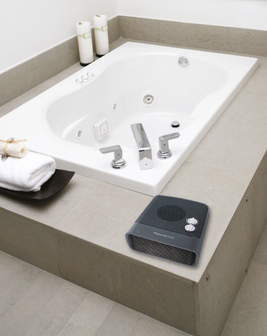 Rowenta Atlas Silence SO5115F0 Calefactor de 2400 W con 2 velocidades, termostato anti-heladas, función aire frío, silencioso y fácil de transportar (Reacondicionado)