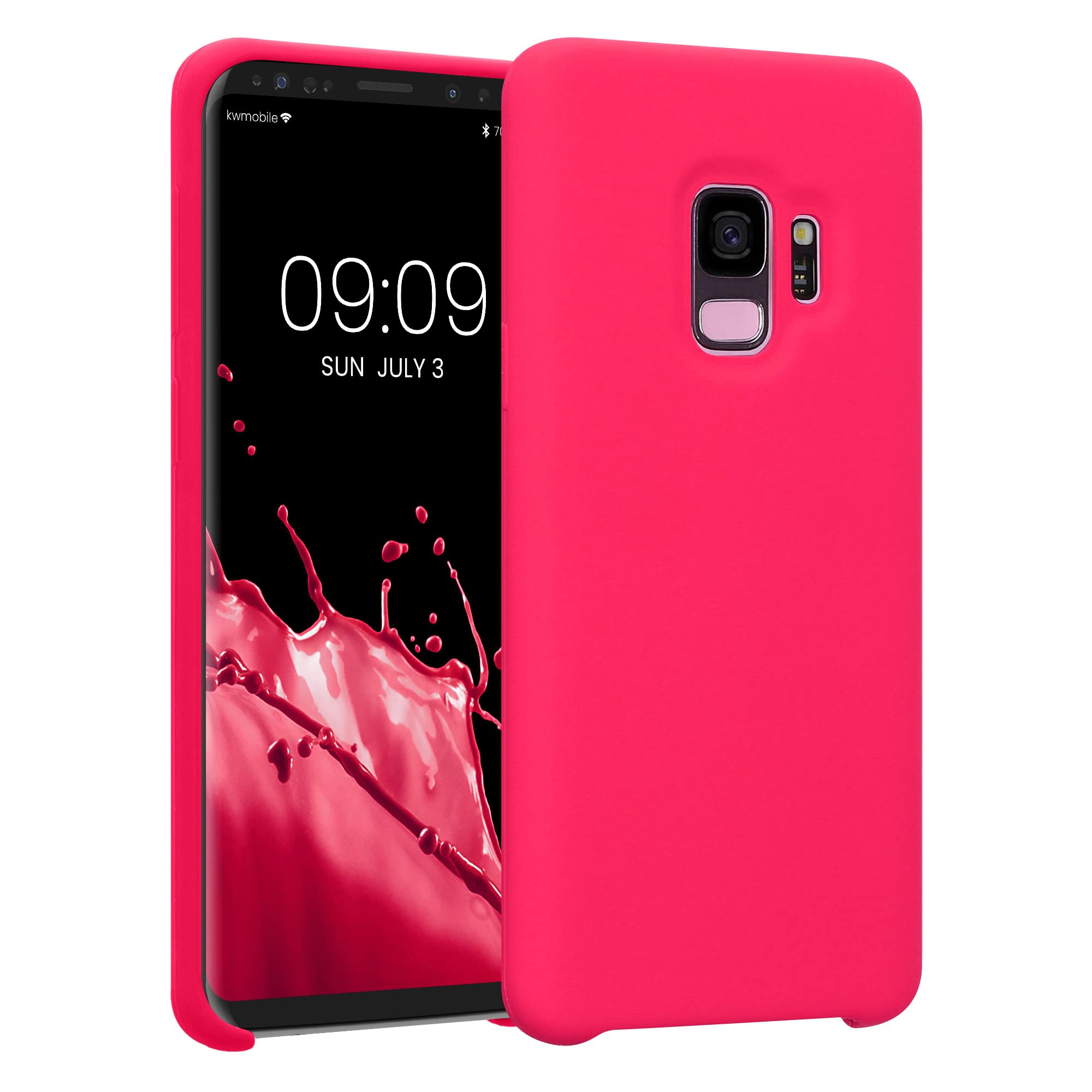 kwmobile Case Compatible with Samsung Galaxy S9 Case - TPU Silicone Phone Cover with Soft Finish - Neon Pink