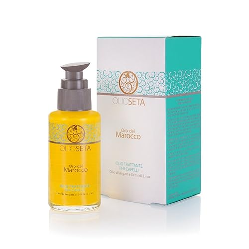 OlioSeta Aceite de Argán y Linaza Aceite Tratamiento para Cabello (3.38 oz Tamaño Grande)