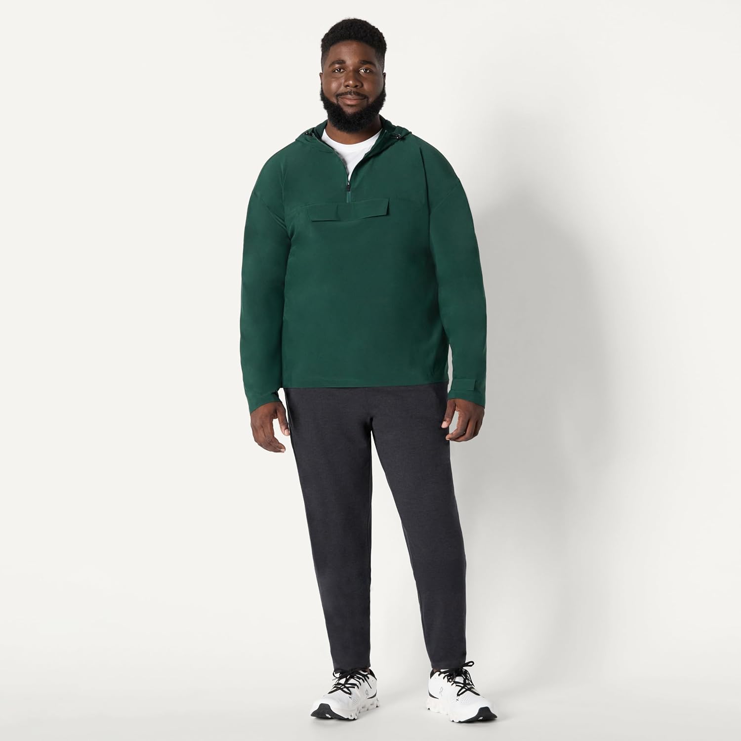 Amazon Essentials Men's Athletic Lightweight Stretch Woven Colorblock Anorak Jacket