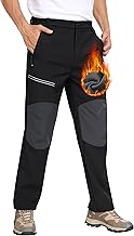 MoFiz Hombre Pantalones de Esquí Senderismo Softshell Cálido Forro Polar Invierno Nieve Trabajo Pantalón Impermeable Cortaviento