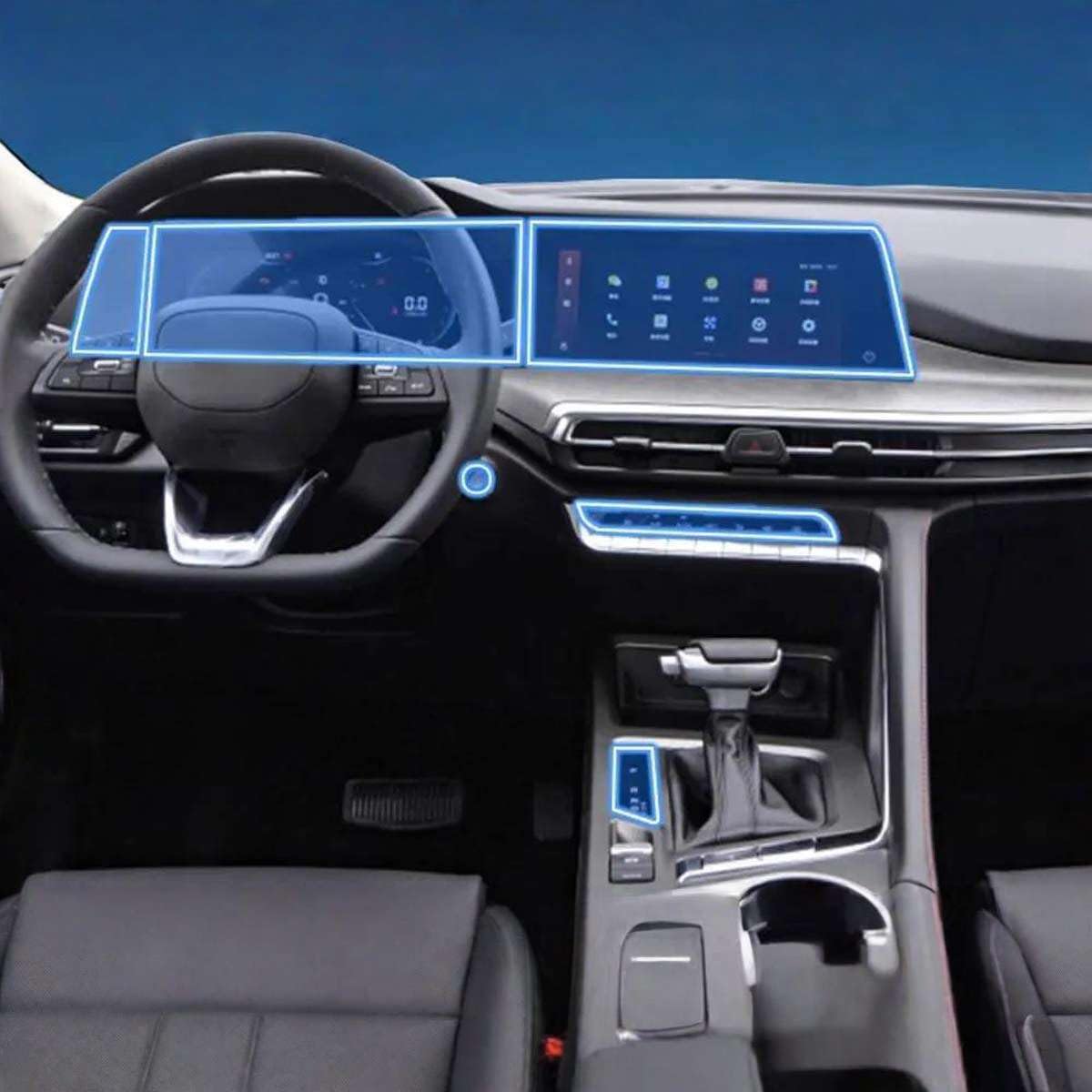 Car Interior Center Console Media Dashboard Navigation TPU Protector Film, for CHANGAN CS35 Plus 2022 2023 2024 Anti-Scratch