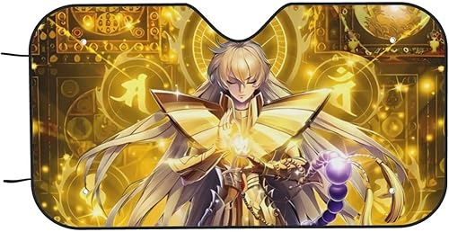 Saint Anime Seiya - Parasol para parabrisas de automóvil, ligero, plegable, bloquea el sol, protector para parabrisas delantero, mediano