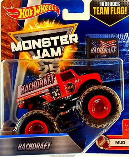 Hot Wheels Monster Jam 1:64 Scale - Backdraft 2017 Mud 7/7 Includes ...