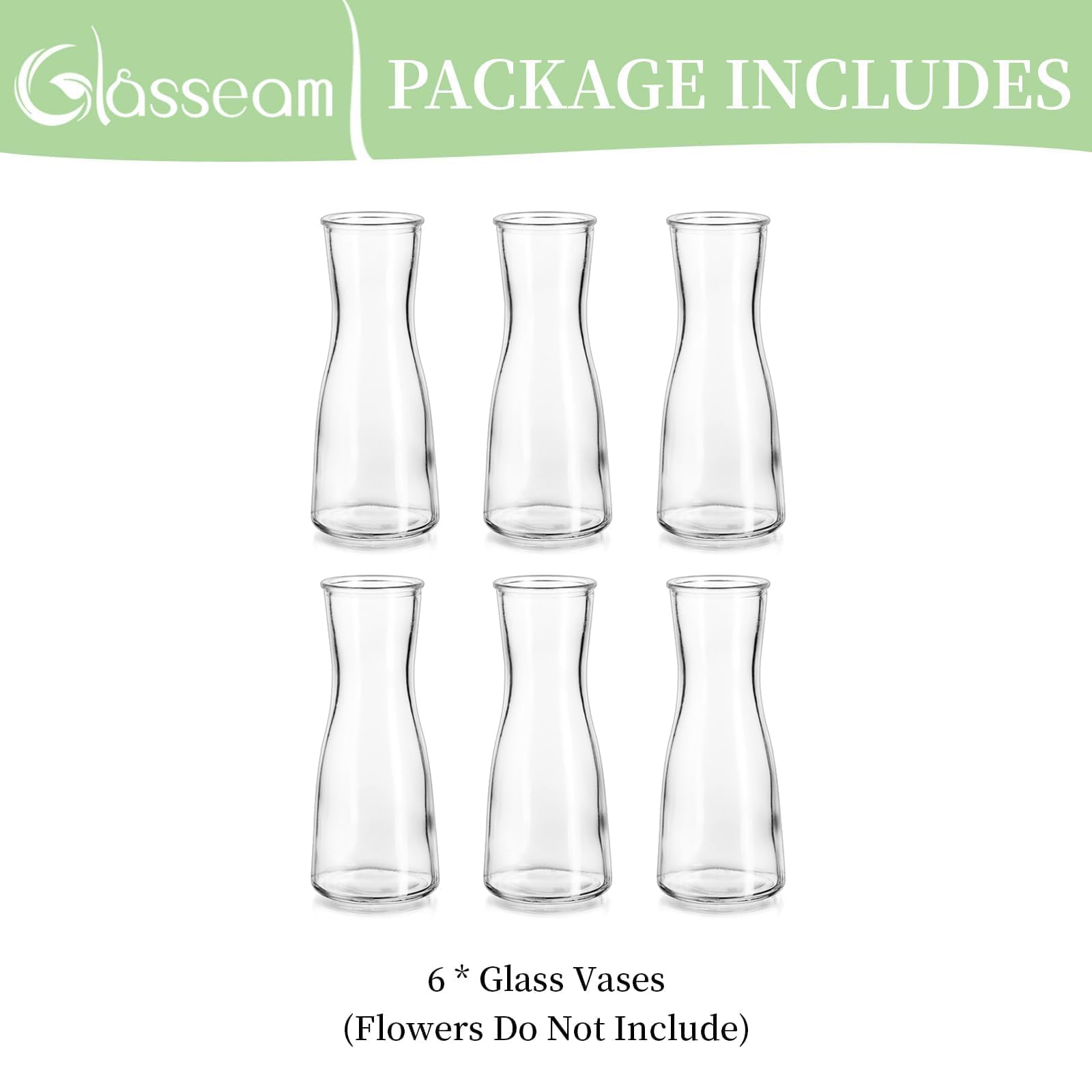 Lot De 6 Petits Vases En Verre Glasseam - Vases à Bourgeons Modernes - 4.5cm Ouverture - Pour Centre Table Mariage