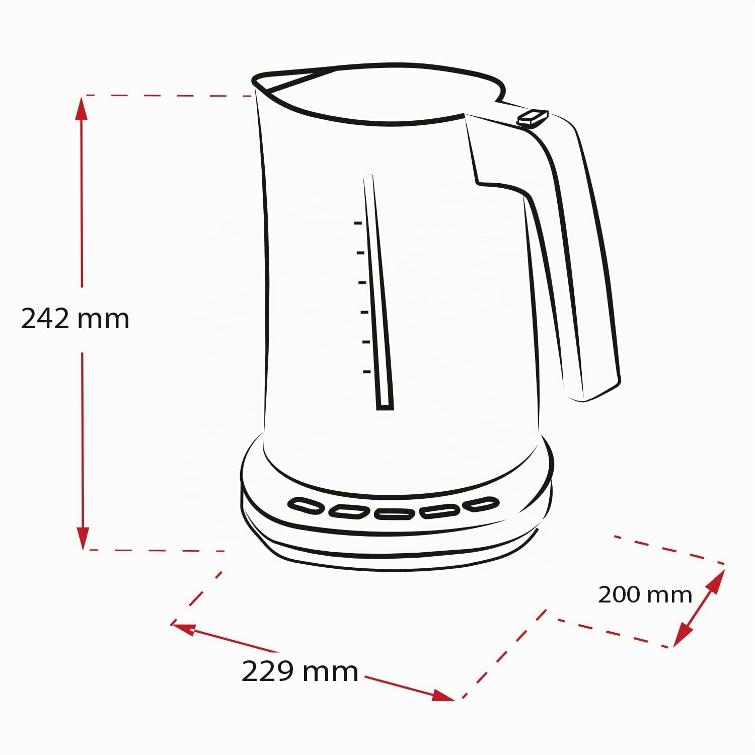 Bouilloire - MELITTA - Look Aqua DeLuxe 1026-14 avec réglage de la température (80 °C, 95 °C, 100 °C) pour la préparation du thé et des repas pour bébé, fonction maintien au chaud, 1,7 l, 2400 W