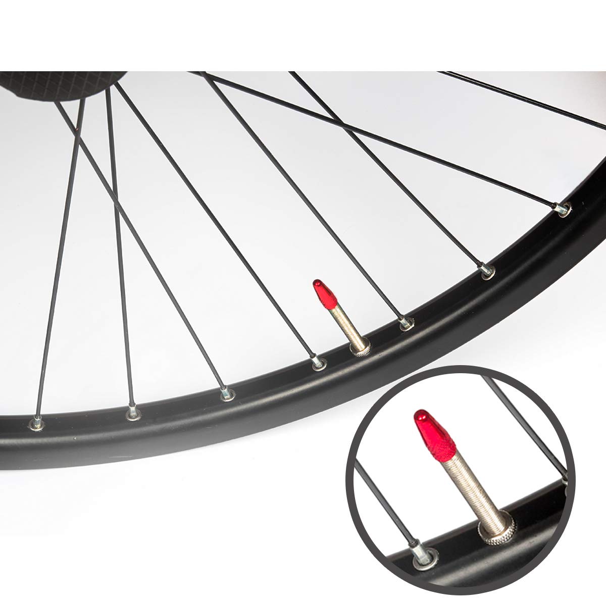 20 Tappi Valvola Bici Francese | Lega Alluminio Rossa | Antipolvere E Antiperdita Aria | Per Ruote E Pneumatici | Classicseali - 4