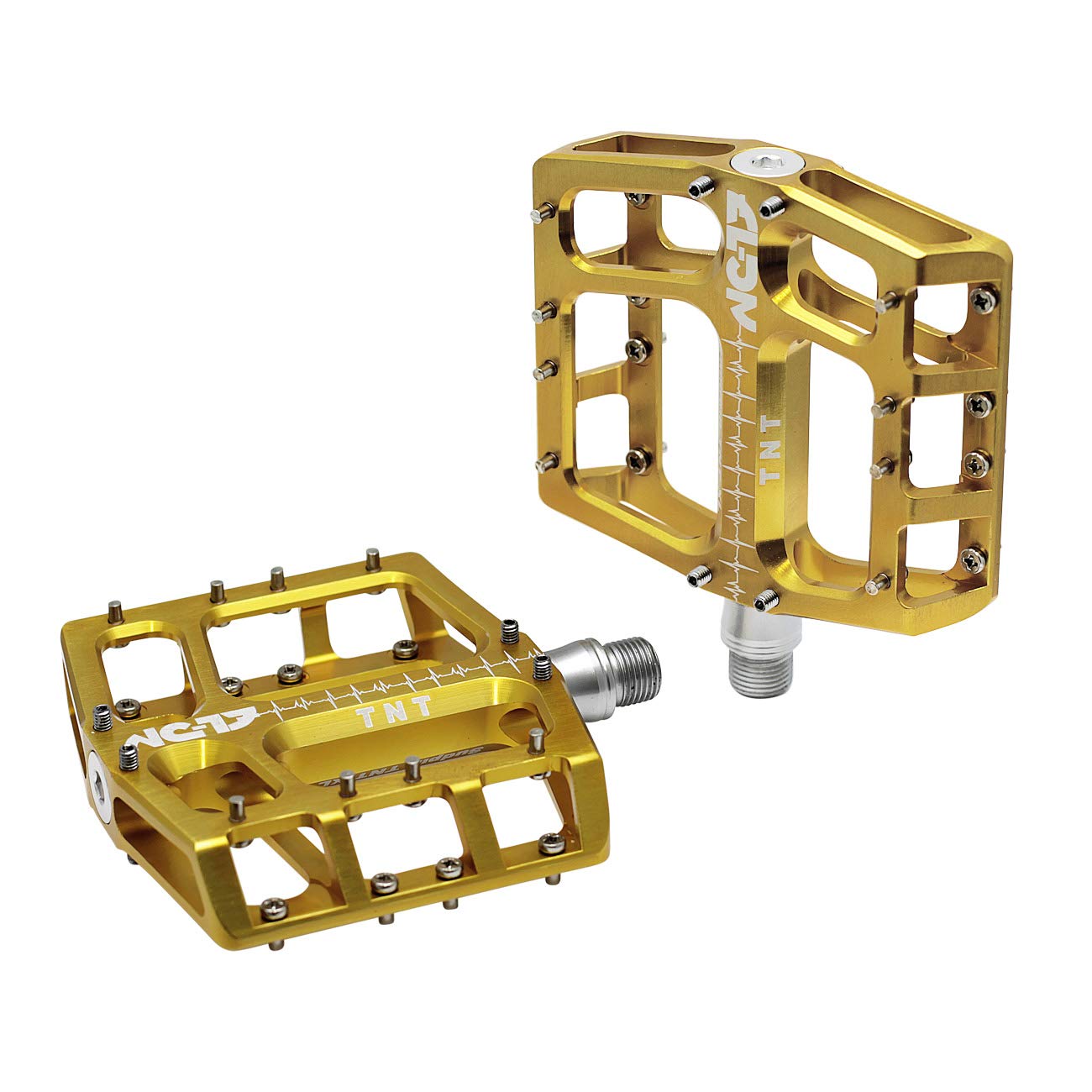 NC-17 Sudpin IV XL TNT Aluminium Plattform Pedale | Mountainbike Pedal | BMX Pedal | Flache Bauhöhe 18 mm | FAILSAFE System | Präzisionslager + Cr-Mo Achse | inkl. Ersatzpins