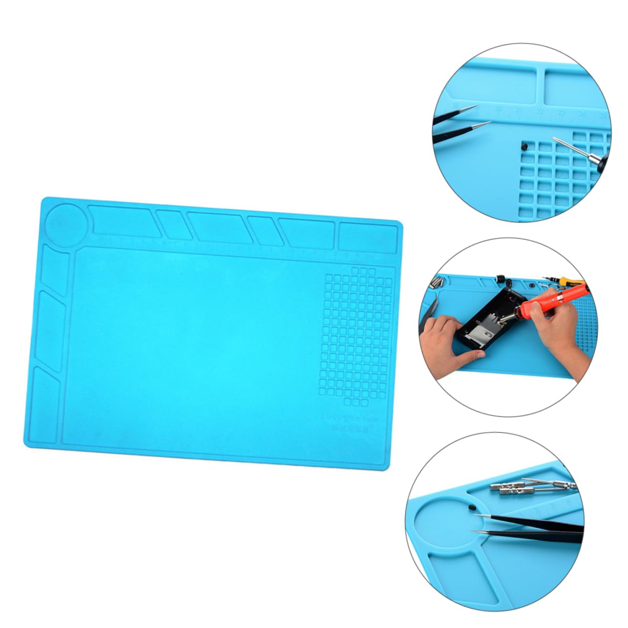 Balacoo 1Pc Heat Resistant Silicone Repair Mat for Electronics Portable Work Pad for Soldering for Mobile Phone Tablet and Computer Repair Easy to Store and Clean Durable
