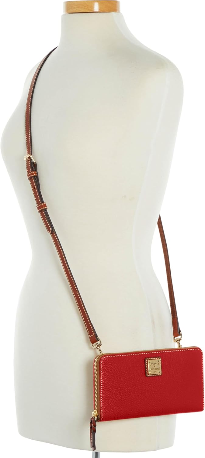 Dooney & Bourke Women's Large Zip Around Wristlet Crossbody in Pebble Grain Leather, with Detachable Shoulder Strap - Image 5