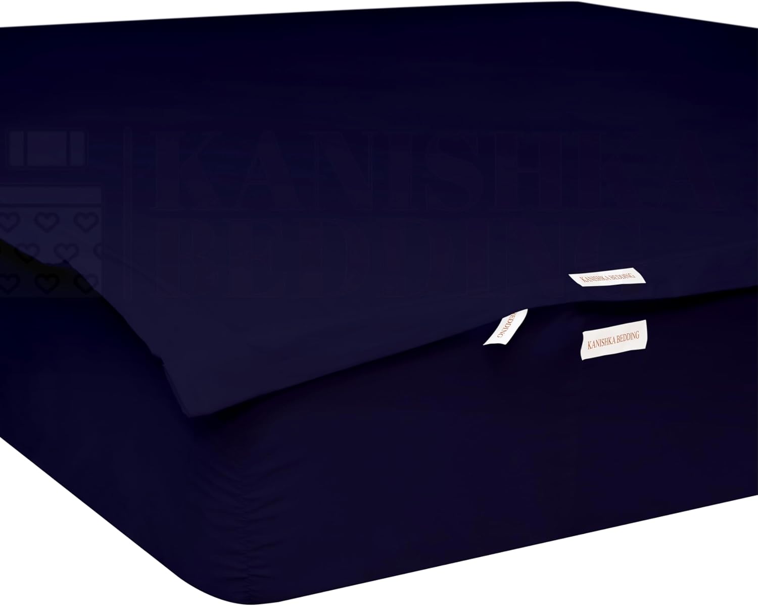 Zip-On Fitted Sheet Set - Includes 1 Fitted Sheet Base and 2 Zip-On Sheets - Designed for Mattresses with Up to 25" Inch Deep Pockets King Size - 600 TC - Navy Blue Color