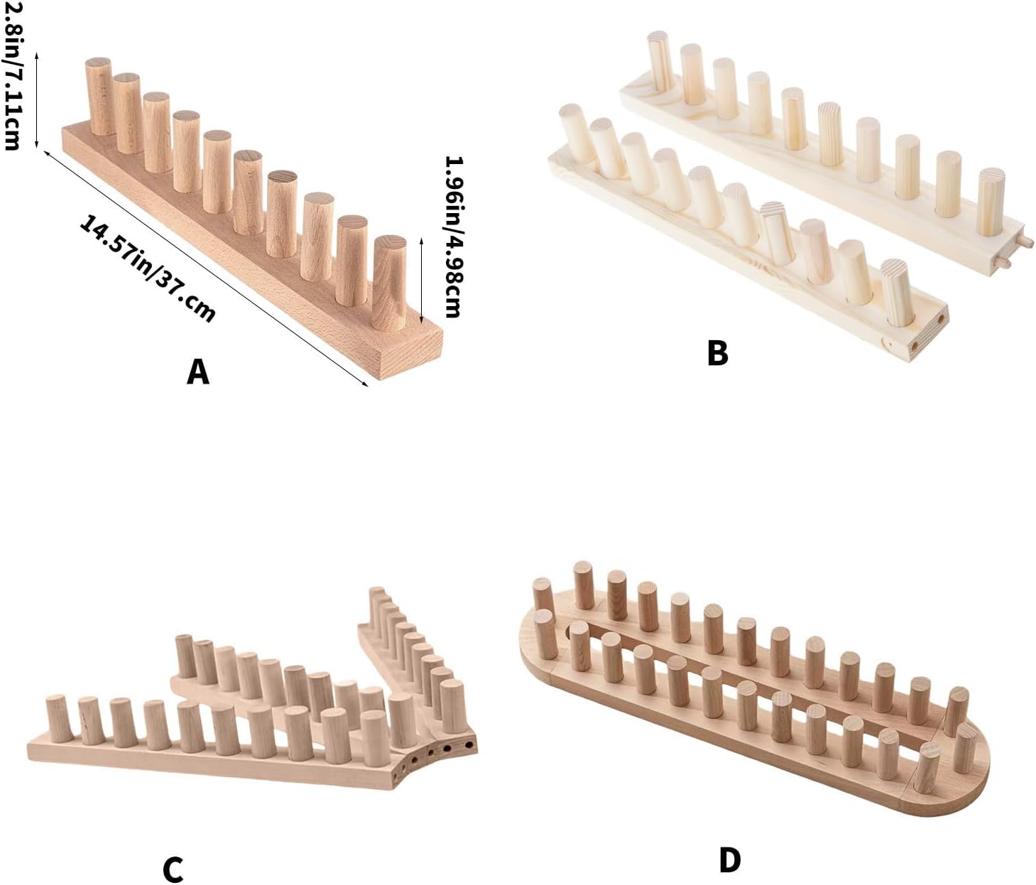 Japanese Styles Wood Knitting Rack with Nonslip Base for Various Crafting Wood Handcraft Equipment