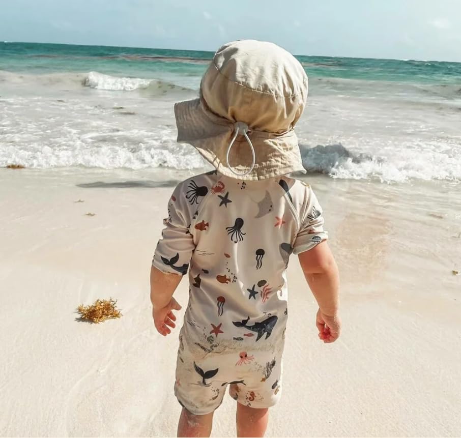 Image of Boys One Piece Swimsuit Whale Dolphin Bathing Suit Zipper Rash Guard Kid Short Sleeve Swimwear Shark Beach Wear UPF50+