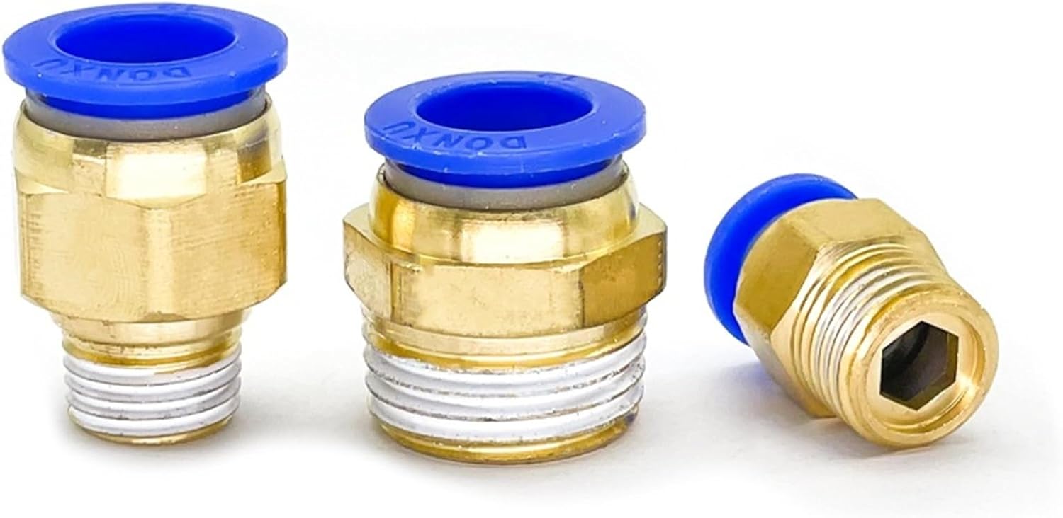 PC Hose Connection Air Fitting 4-12Mm Thread 1/4" 1/2" 1/8 "3/8" Nipple Brass Quick Coupling Pneumatic Fittings 10Pcs(PC10-01)