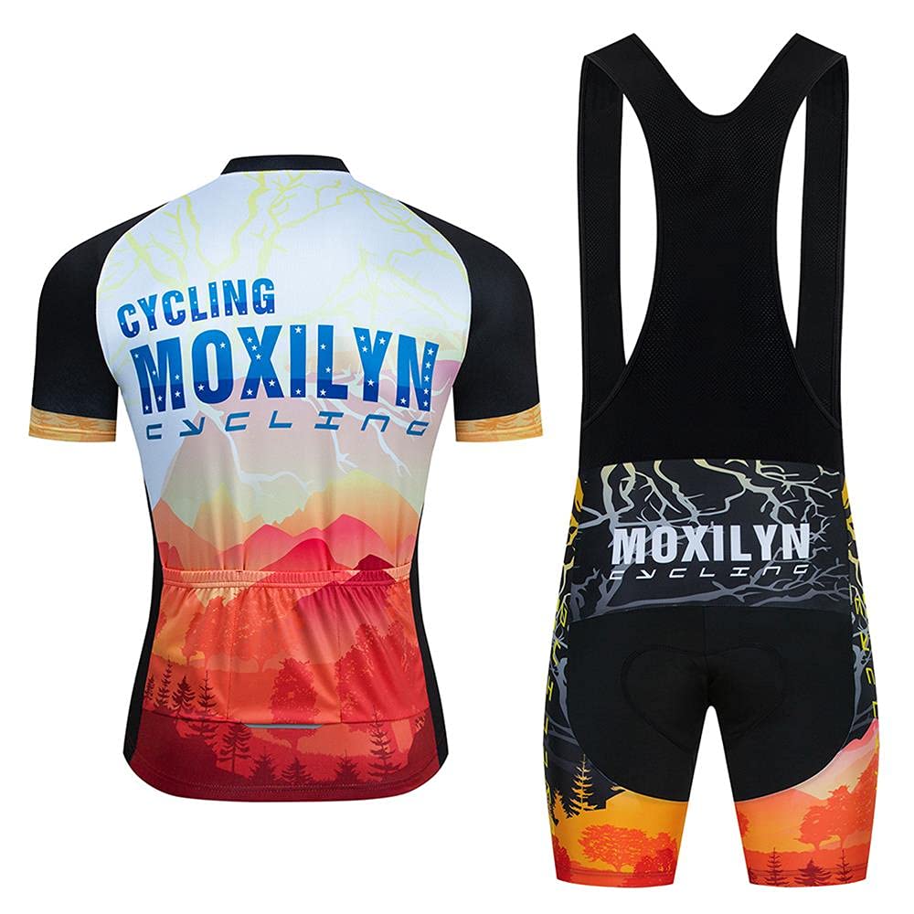 Hombres Jersey + Pantalones Cortos Mangas Cortas de Ciclismo Ropa Maillot Transpirable para Deportes al Aire Libre Ciclo Bicicleta
