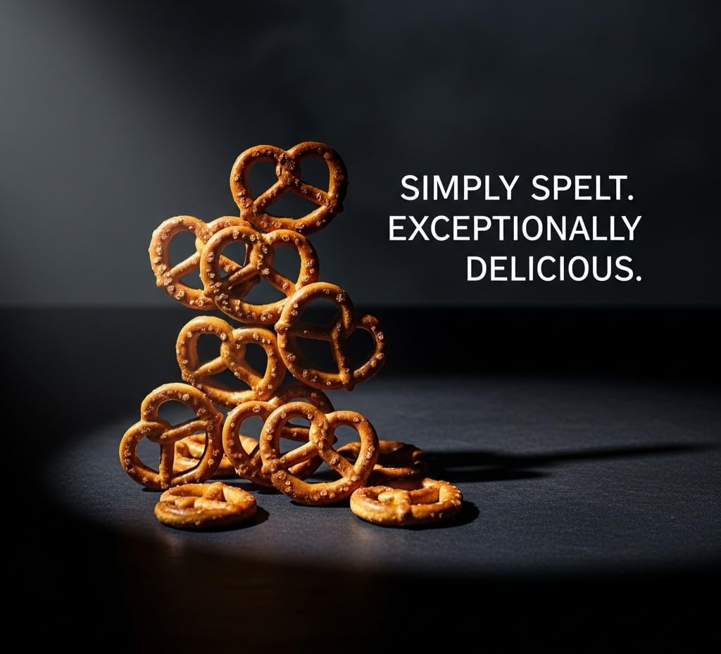 Organic Spelt Pretzels, 32 Count, Salted, Individual Bags, 1 oz Each, On the Go Healthy Lunchbox Snack Pack, 110 Calories per Serving, 100% Organic