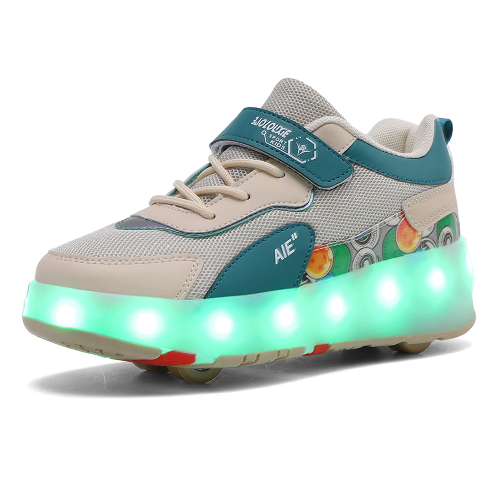 Mateju Chaussures à roulettes Fille Garçon, 2 en 1 Patins à roulettes Rétractable Enfant avec 4 roulettes Chaussures de Skateboard Réglables Adolescents pour Homme Femme 30-42 EU