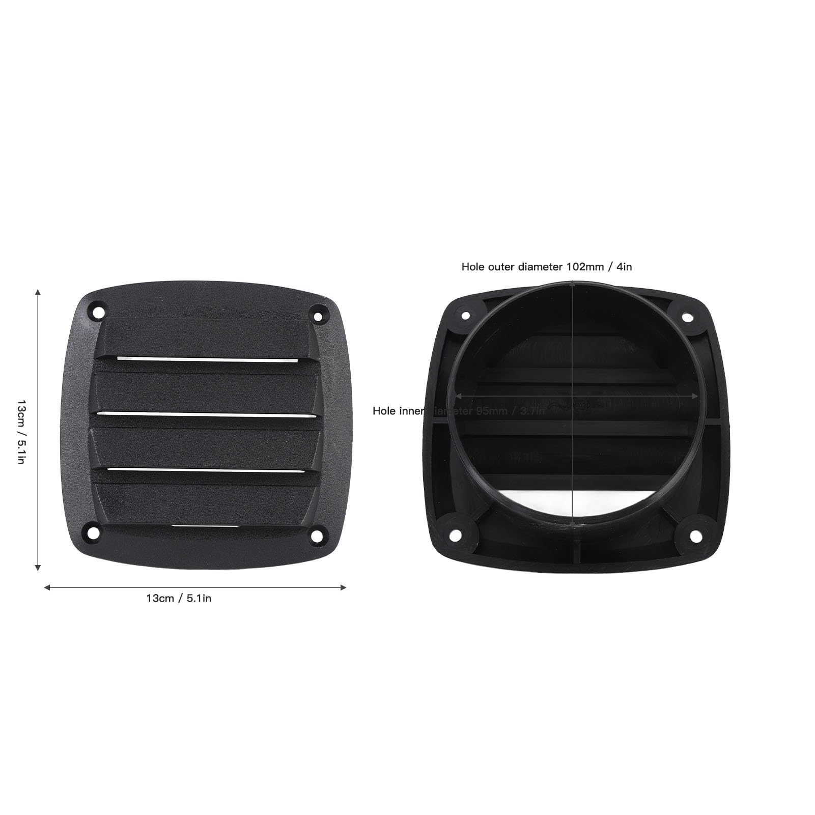 SIXRUN Grille d'Aération 10,16 cm, Protection Contre Les Insectes, Ventilation Extérieure pour Camping-Car, Caravane