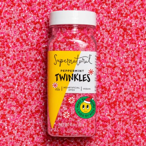 Image of Supernatural Peppermint Twinkles, Dye-Free, Mint Sugar Sprinkles, 3oz