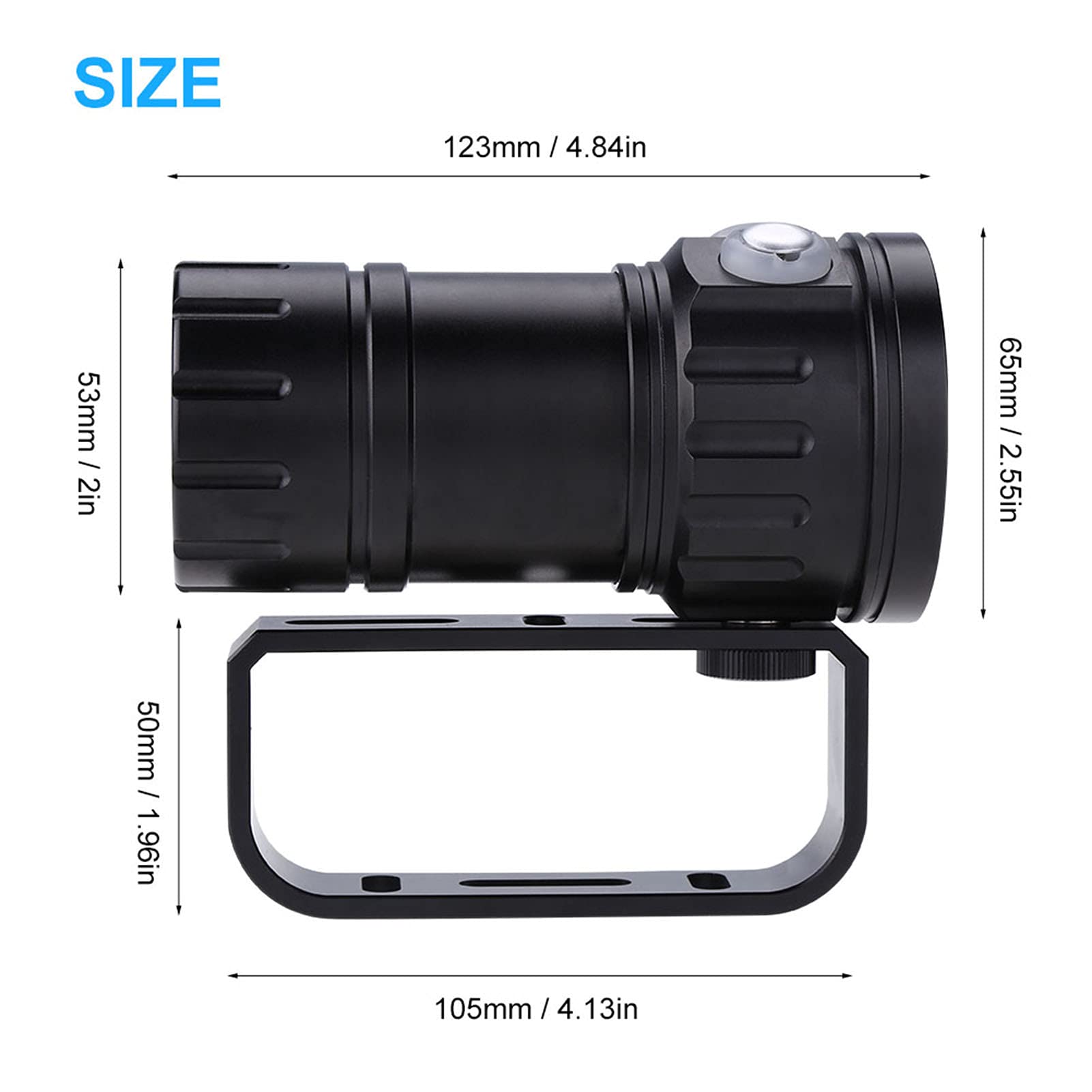 Lybunair 3.7V 28800Lm LED Photography Diving Flashlight Torch with 80m Bracket Stand