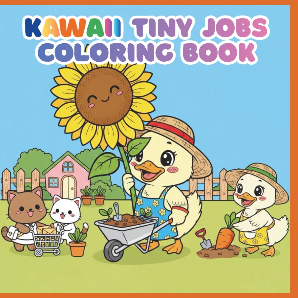 Kawaii Tiny Jobs Coloring Book: Cute Little Helpers at Work – A Fun and Easy Coloring Book for Kids Ages 3–6 with Big Simple Shapes