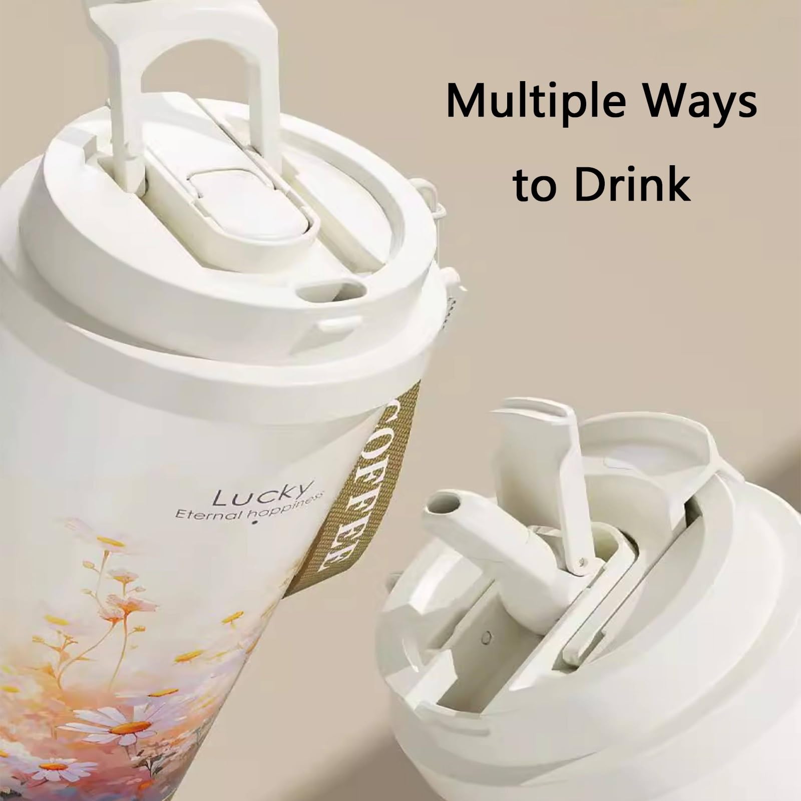 520ml / 17oz, Kaffee Thermobecher, Thermo Trinkbecher, Auslaufsicheres Design, Leicht zu Transportieren, Geeignet für Büros, Campus, Treffen und Camping(Blue)