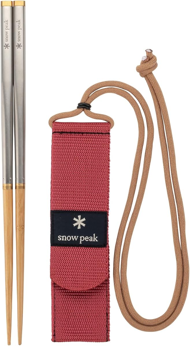 Snow Peak Wabuki Chopsticks - Collapsible Stainless Steel Chopsticks with Case - Reusable Utensils Perfect for Camping & Travel - L