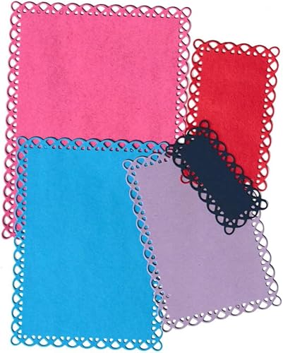 Miniatura 6 de 5 troqueles de corte de marco rectangular de encaje, marco de fondo cuadrado de encaje, troqueles, plantillas de metal en relieve para tarjetas,