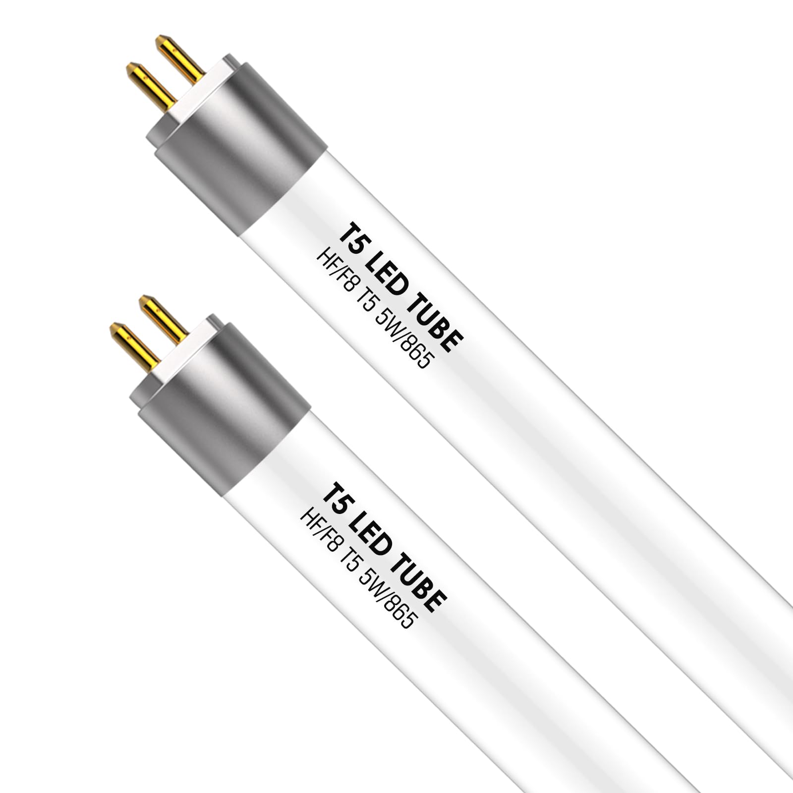 IHYCTV LED Röhre T5 288 mm, 5W, 685 lm, 6500K, G5 Sockel, Nachrüstung Ersatz klassische 8W T5 Leuchtstoffröhre für EVG, Niederspannung, 865 Tageslichtweiß, 2-Pack