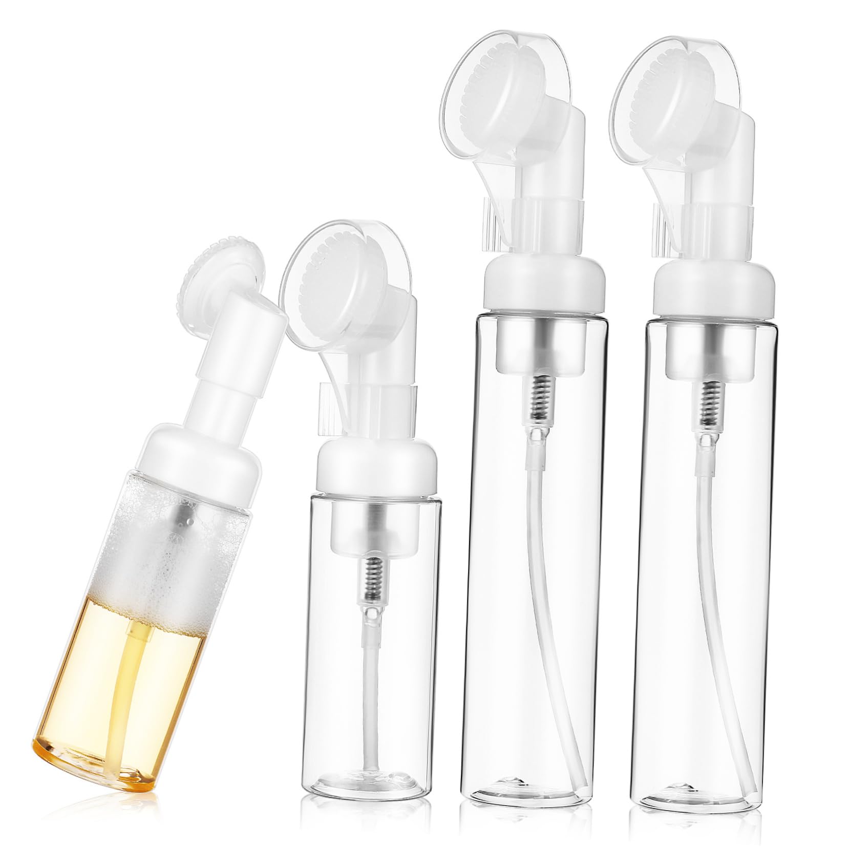 Healeved 20stücke Foaming Pump Flaschen Teilig Mit Bürstenkopf Leere Flaschen Für Gesichtsreinigung Reise Auslaufsicherer Seifenspender Mit Sanften Bürsten Für Effektive Reinigung