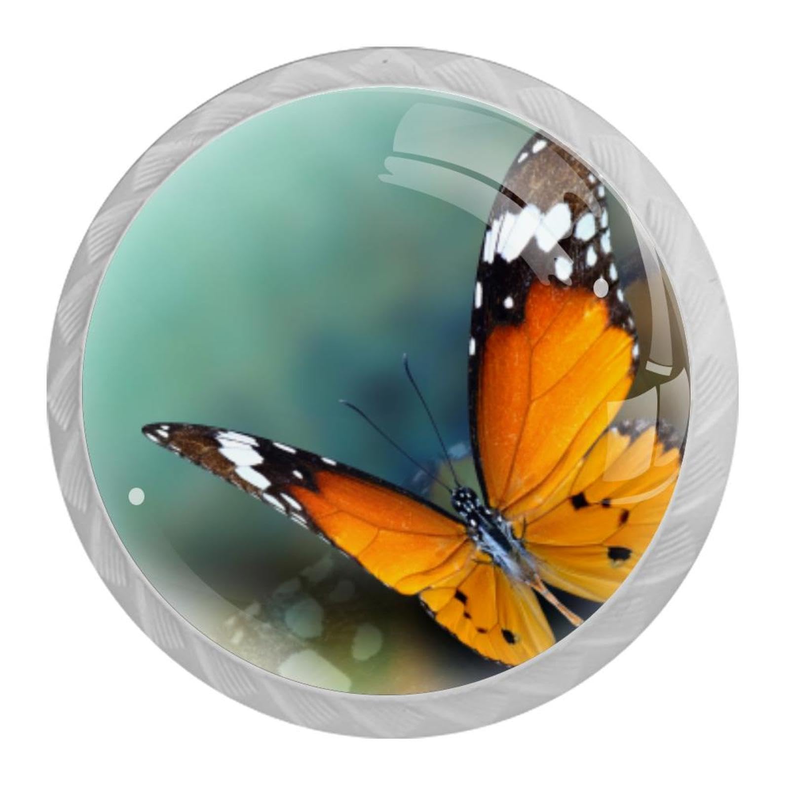 Tqmspg 4 Pieces Drawer Pulls Butterfly Door Knobs Dresser Handles for Kitchen Wardrobe Cupboard Hardware Furniture