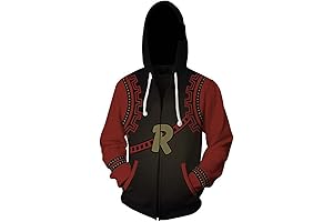 Unisex Red Riot Hoodie Sweatshirt Cosplay Costume Zip-up Jacket
