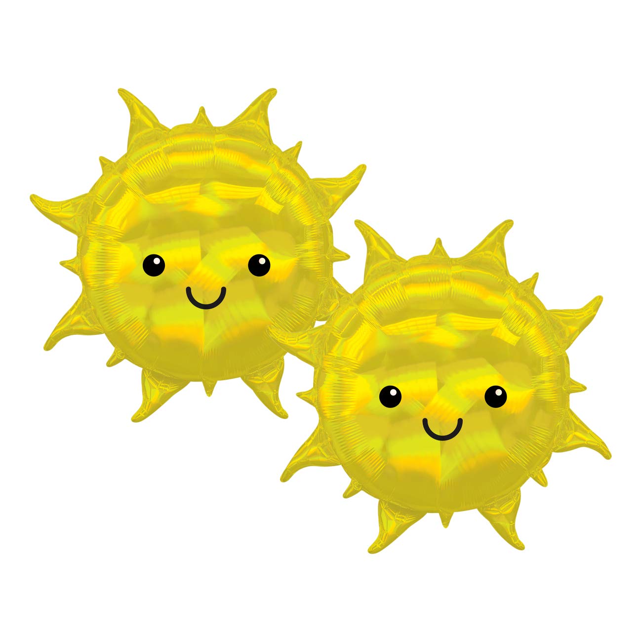 Anagram Set of 2 Cheerful Yellow Sun 27" Foil Party Balloons for Children's Birthday Party and Baby Shower