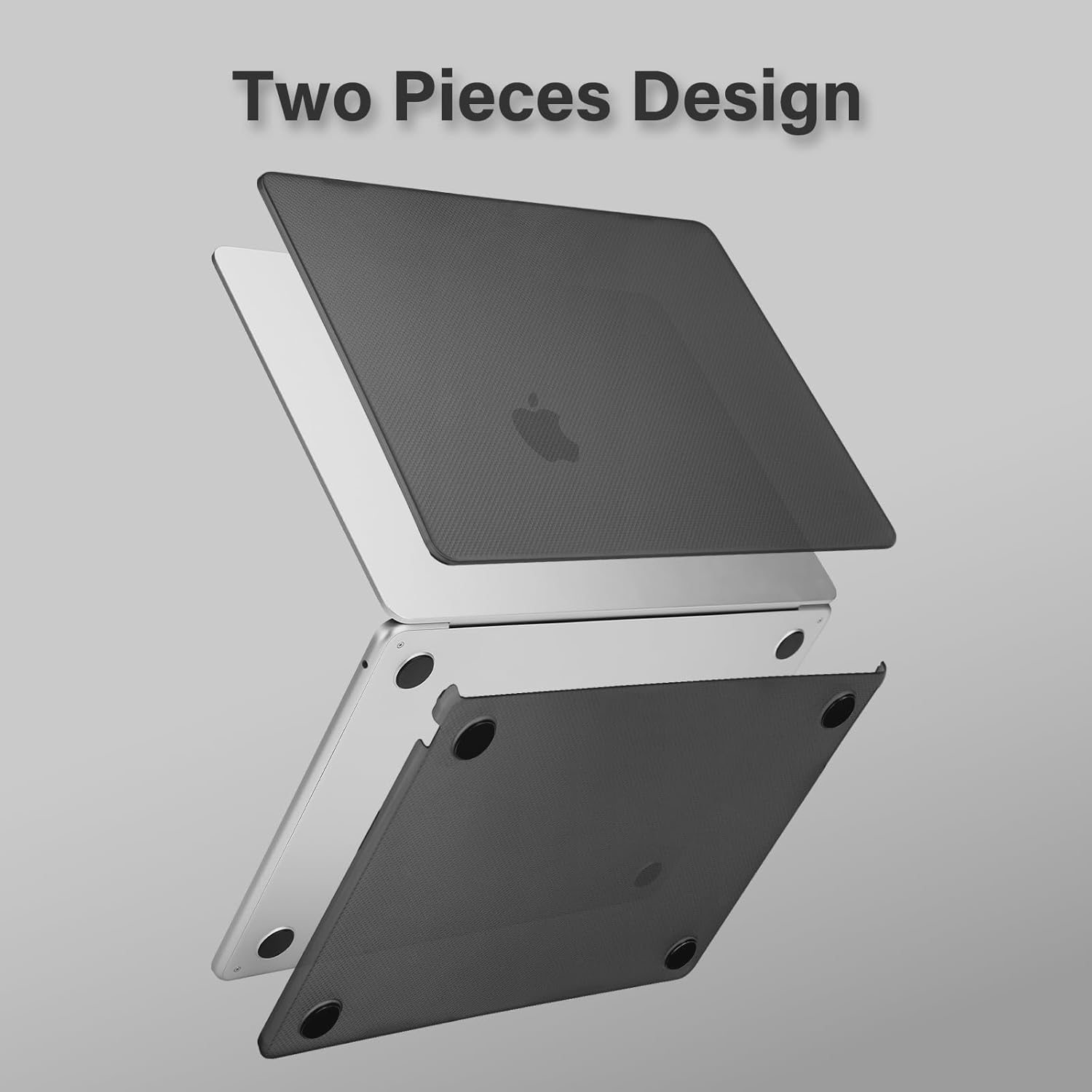 MOSISO Compatible with MacBook Air 13 inch Case 2026 2025 2024-2022 M4 A3240 M3 A3113 M2 A2681,Plastic Dotted Carbon Fiber Texture Hard Shell&Keyboard Skin&Screen Film for MacBook Air 13.6, Black - Image 4