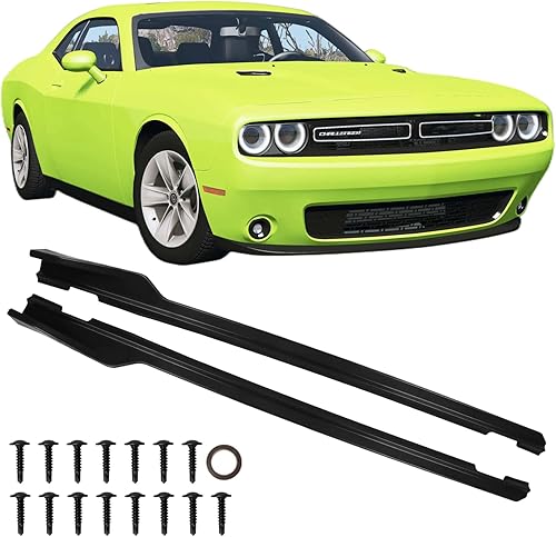 KKoneAuto Faldas laterales compatibles con Dodge Challenger SXT 2015-2023 de 2 puertas Coupe inferior de extensión de paneles basculantes estilo