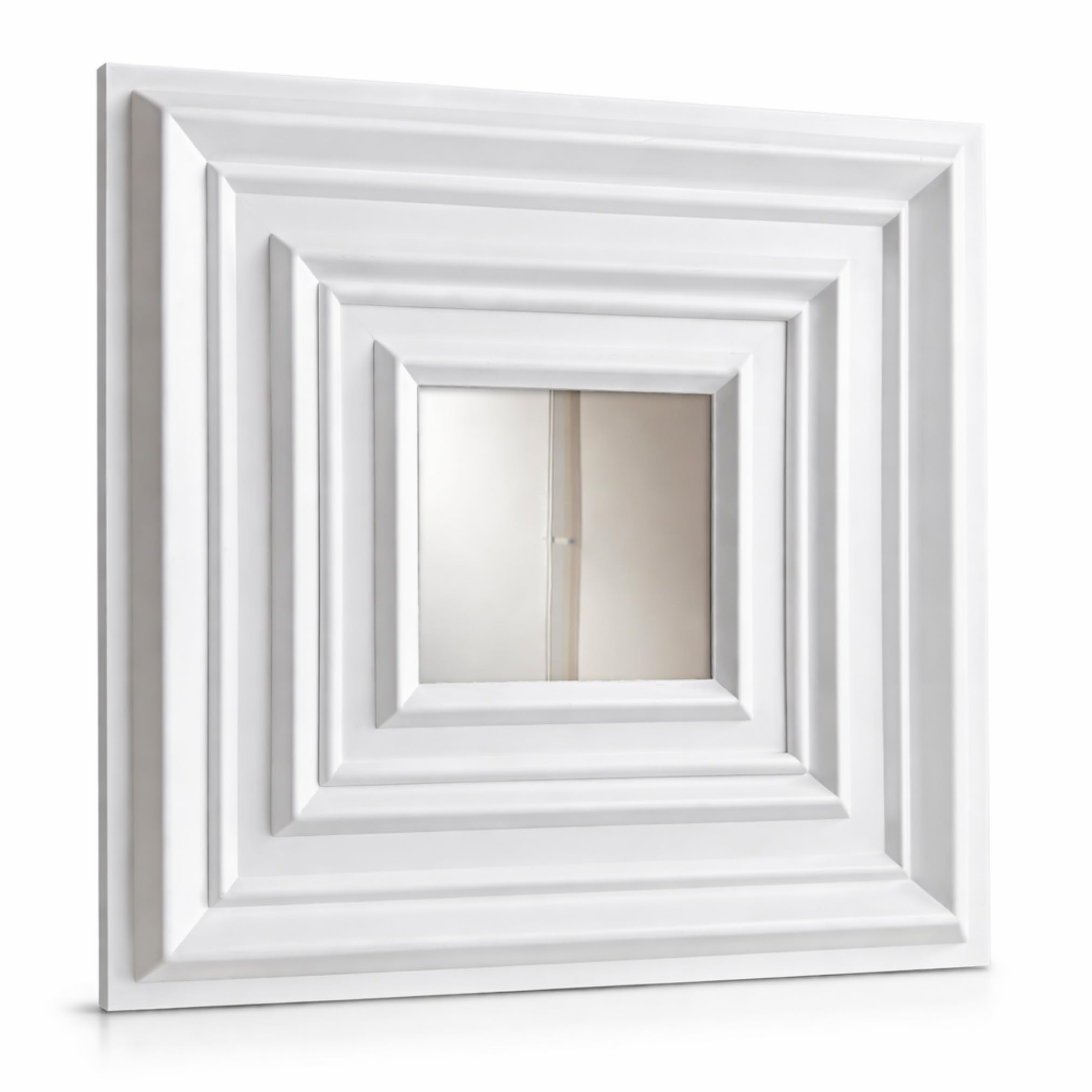 DECOVISION 3D Mirrored Wall Panels 50 x 50 cm, PVC Mirror Tiles, Waterproof Fireproof and Lightweight, Easy to Install Decorative Wall Cladding for Living Room Bedroom Hallway (Lima, 4 m² - 16 Panels)