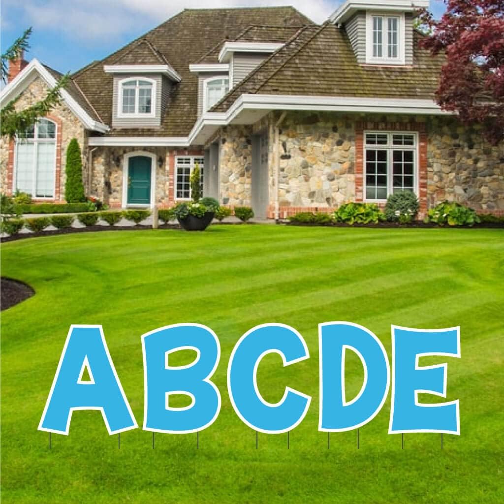 VictoryStore 18 Inch Alphabet Yard Letters: 26 Waterproof Corrugated Plastic Yard Sign Letters with Stakes, Black