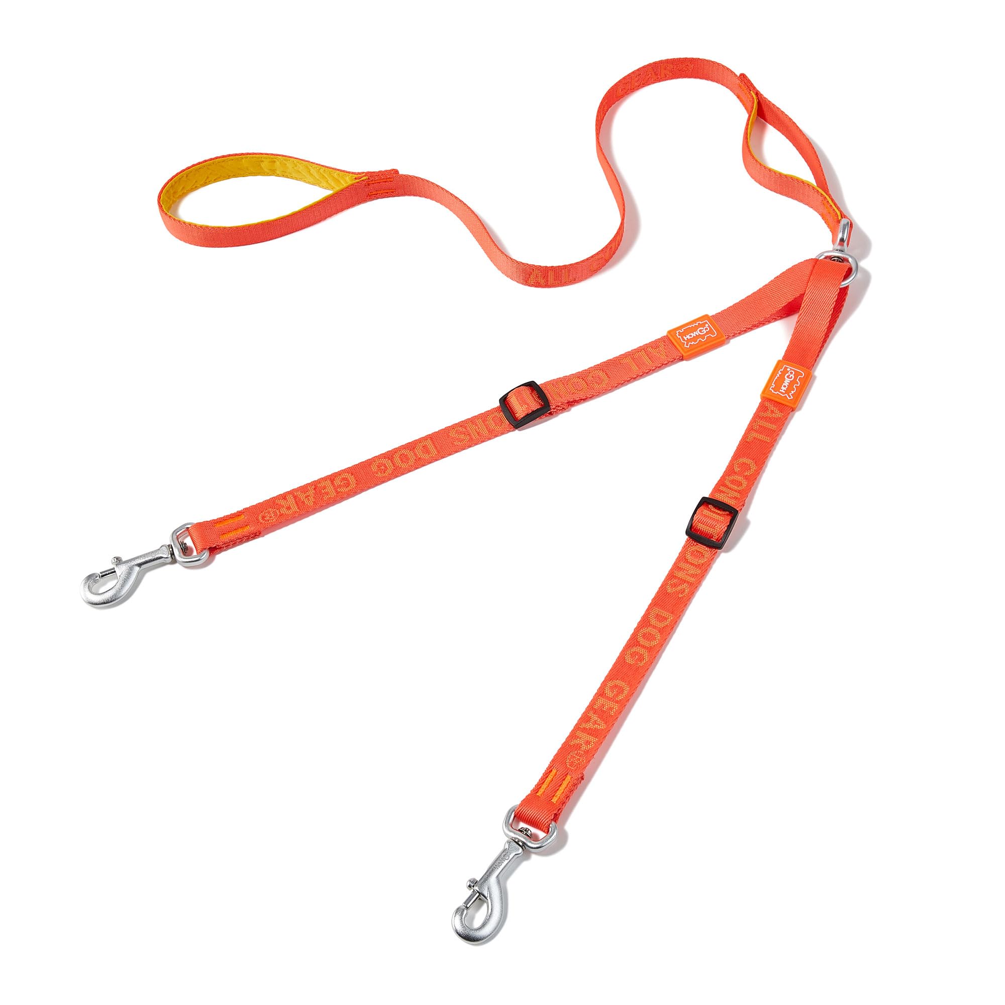 HOWGO Double Dog Leash, No Tangle 360° Swivel, Adjustable Two Padded Handles, Double Clip Dog Leash Coupler Splitter for 30~150 lbs Large and Medium