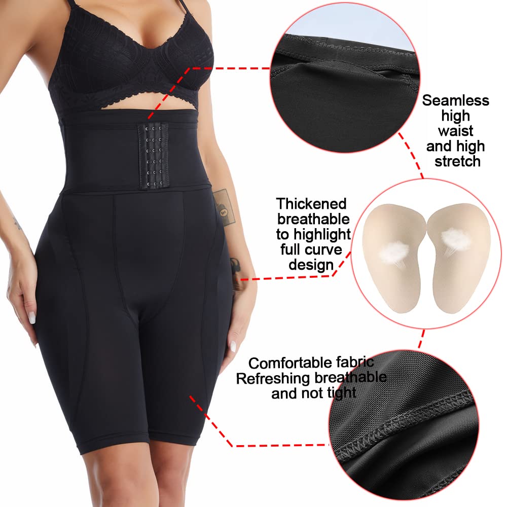 Pantalones Cortos Moldeadores De Cadera con Relleno Y Talle Alto para Mujer, Bragas con Control De Abdomen Y Realce De Glúteos con Gancho Ajustable. A 6XL