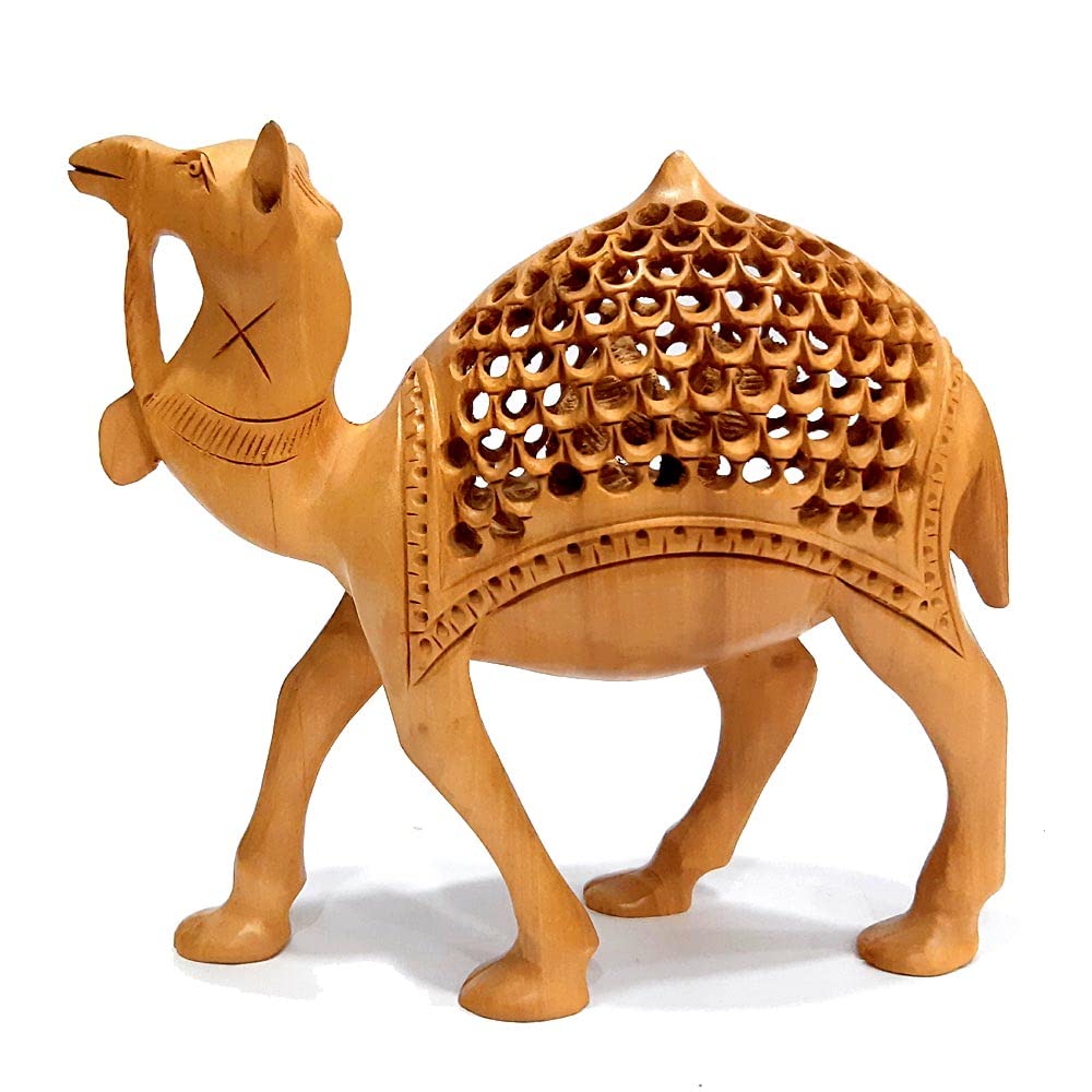 Buy INDIAN CRAFTS Wooden Undercut Camel Statue, Showpiece Camel, Camel
