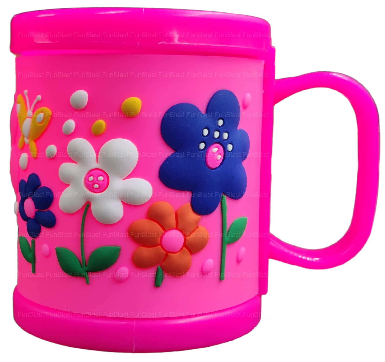 FunBlast Milk Mug for Kids – Embossed Mug for Kids, Milk Drinking Cup for Girls, Cartoon Mugs for Girls, Best Birthday Return Gifts for Kids - Capacity 350 ML - Plastic (Pink-Flower)-image-28