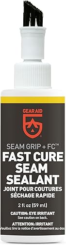 Gear Aid Seam Grip FC - Sellador de curado rápido para tiendas de campaña transparente 2 onzas Gear Aid Seam Grip FC - Sellador de curado rápido para tiendas de campaña transparente 2 onzas