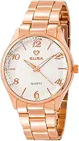 relogio feminino dourado eura original com colar e brincos REF005