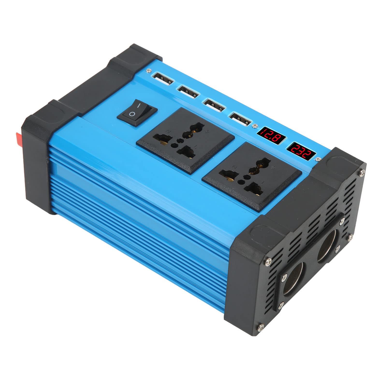 Falownik sinusoidalny o mocy 300 W, szybki falownik solarny do pojazdów z inteligentnym podwójnym wyświetlaczem LCD, 4 porty USB 4,2 A