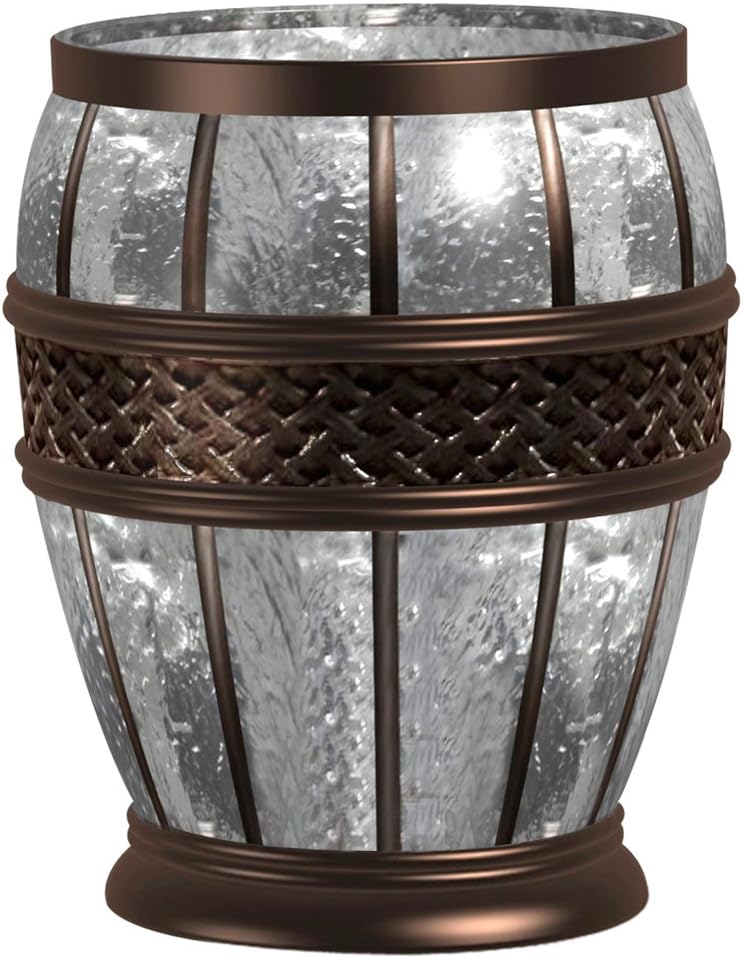 nu steel Resin Crackled Ice Small Trash Can Wastebasket