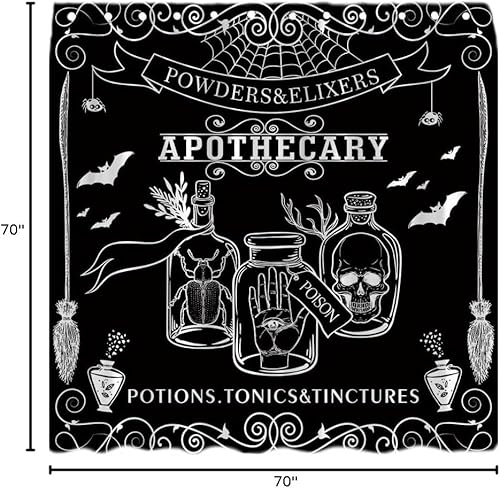 Miniatura 4 de Cortina de ducha con diseño de Halloween, diseño de esqueleto de calavera divertida, tablero de Ouija con diseño de murciélago aterrador, sol, luna,