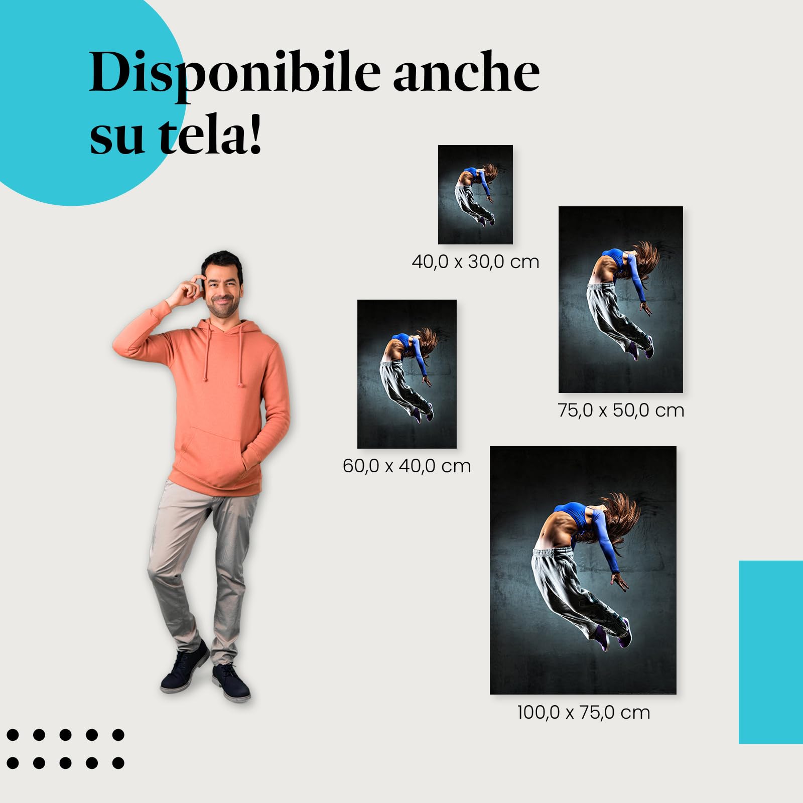 Postereck - 0520 - Hip hop, ballerina che balla street dance musica donna - Decorazione da Parete, Stampa Artistica, Arredamento Interni, Stampa Fotografica - Tela - 100,0 cm x 75,0 cm