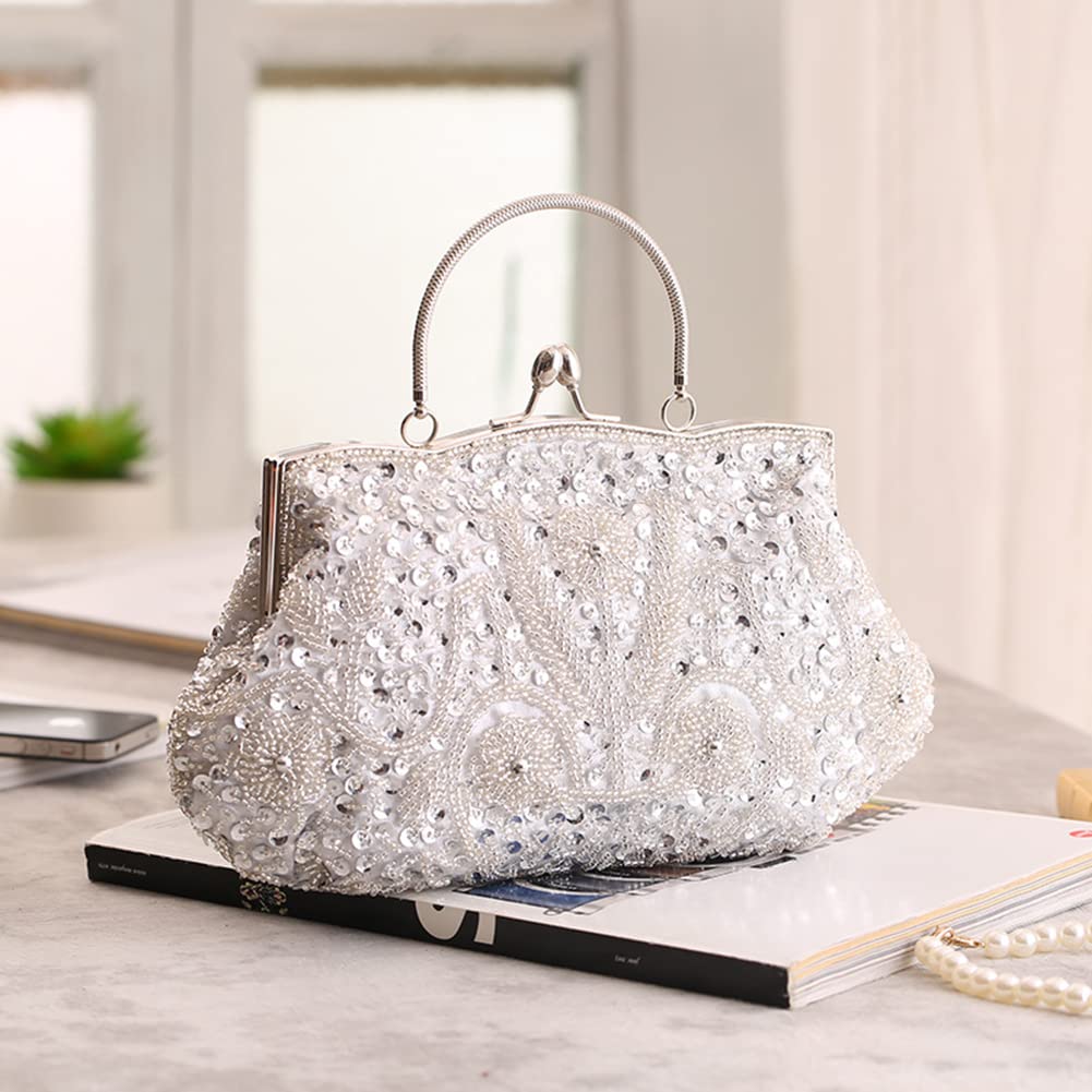 Pochette Strass élégante Pochette De Soirée Femme Vintage En Perles Et Strass - Sac à Main Mariée Élégant, Chaînes Amovibles - Parfait Pour Mariages Et Occasions Spéciales Sac A Main Perle Pochette Strass élégante Pochette De Soirée Femme Vintage En Perles Et Strass - Sac à Main Mariée Élégant, Chaînes Amovibles - Parfait Pour Mariages Et Occasions Spéciales Sac A Main Perle