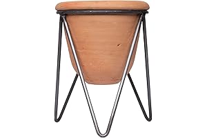 Creative Co-Op Terracotta Pot with Metal Stand